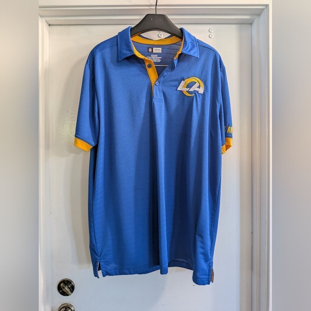 NFL Los Angeles Rams Fanatics NFL Polo Men's Medium Blue Embroidered XL